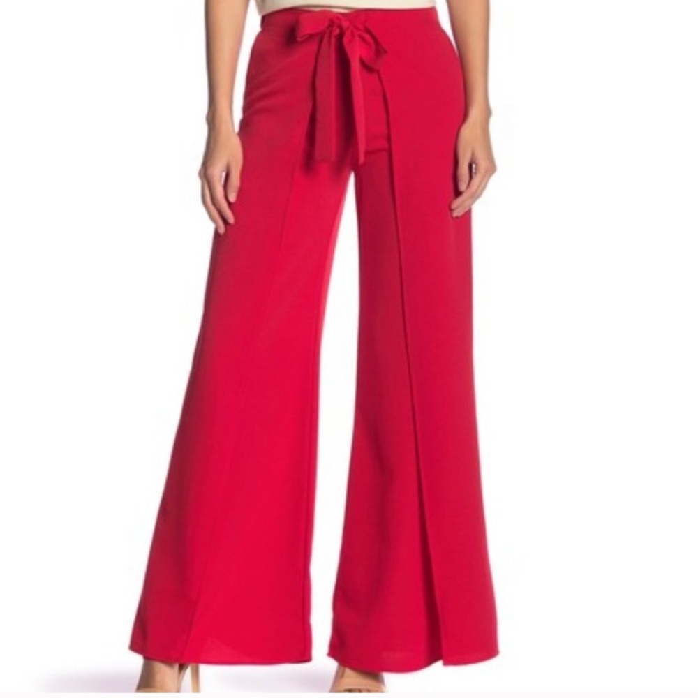 BLVD NWT High Waist Tulip Wrap Pants Red M